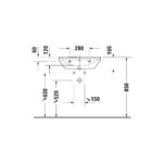 حوض 60سم بالعامود الطويل دي نيو أبيض من ديورافيت - Image 3