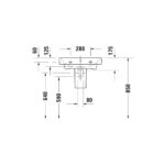 حوض 60سم بالعامود المعلق نمبر وان أبيض من ديورافيت - Image 3