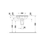 حوض 60سم بالعامود المعلق دي نيو أبيض من ديورافيت - Image 3