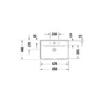 حوض 65سم بالعامود الطويل دي نيو أبيض من ديورافيت - Image 2