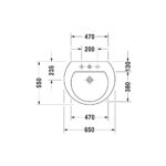 حوض 65سم بالعامود المعلق دارلينج نيو أبيض من ديورافيت - Image 2