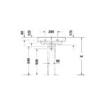 حوض 65سم بالعامود الطويل نمبر وان أبيض من ديورافيت - Image 3