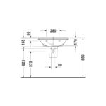حوض 65سم بالعامود المعلق دارلينج نيو أبيض من ديورافيت - Image 3