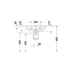 حوض 65سم بالعامود المعلق نمبر وان أبيض من ديورافيت - Image 3