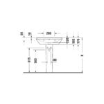 حوض 65سم بالعامود الطويل دي نيو أبيض من ديورافيت - Image 3