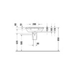 حوض 65سم بالعامود المعلق دي نيو أبيض من ديورافيت - Image 3