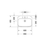 حوض 65سم بالعامود الطويل هابي داي2 أبيض من ديورافيت - Image 2