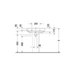 حوض 65سم بالعامود الطويل هابي داي2 أبيض من ديورافيت - Image 3