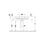 حوض 80سم بالعامود الطويل نمبر وان أبيض من ديورافيت - Image 3