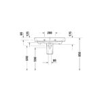 حوض 80سم بالعامود المعلق نمبر وان أبيض من ديورافيت - Image 3