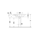 حوض 80سم وسط بالعامود الطويل ديوراستايل أبيض من ديورافيت - Image 3