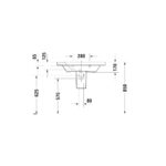 حوض 80سم وسط بالعامود المعلق ديوراستايل أبيض من ديورافيت - Image 3