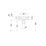 حوض 80سم يمين بالعامود المعلق ديوراستايل أبيض من ديورافيت - Image 3