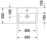 حوض 45سم لوحدة موبيليا فيرو أبيض من ديورافيت - Image 2
