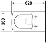 مرحاض معلق بالدش و المحبس و السديلي البلاستيك كارو أبيض من ديورافيت - Image 2