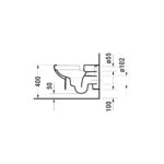 مرحاض معلق بالدش و السديلي سوفت كلوز نمبر وان أبيض من ديورافيت - Image 4