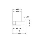 حامل بالكوب زجاج شمال دي كود أبيض مسنفر*كروم من ديورافيت - Image 3