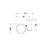 حامل بالكوب زجاج يمين دي كود أبيض مسنفر*كروم من ديورافيت - Image 2