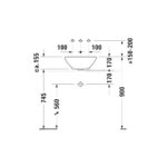حوض يثبت فوق سطح أفقي بدون فتحة للخلاط 42سم باتشينو دائري برجامون من ديورافيت - Image 3