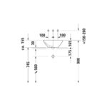 حوض يثبت فوق سطح أفقي بدون فتحة للخلاط 42سم باتشينو مربع برجامون من ديورافيت - Image 3