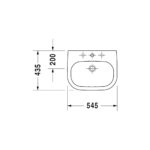 حوض 54سم ساقط رخامة دي كود أبيض من ديورافيت - Image 2