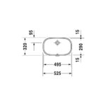 حوض 49سم تحت سطح أفقي دي كود أبيض من ديورافيت - Image 2