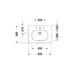 حوض 65سم لوحدة موبيليا دي كود برجامون من ديورافيت - Image 2