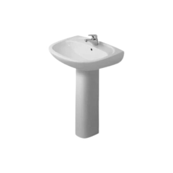 حوض 60سم ديورافيت ديورابلاس أبيض بالعامود الطويل