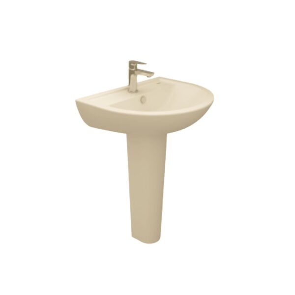 حوض 60سم روزيتا بالعامود الطويل برجامون ساني بيور