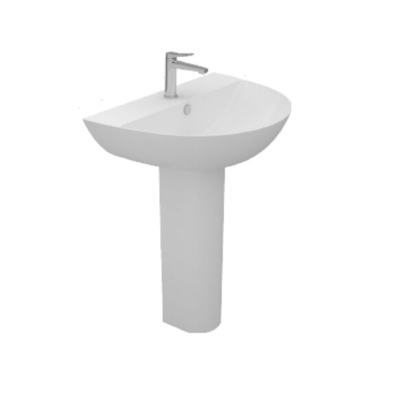 حوض 80سم تايتن بالعامود الطويل أبيض