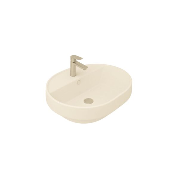 حوض ساقط رخامة 60سم بفتحة خلاط فينوس برجامون من ساني بيور