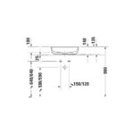 حوض يثبت فوق سطح أفقي بفتحة للخلاط 50سم لوف أبيض من ديورافيت - Image 3