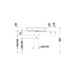 حوض يثبت فوق سطح أفقي بفتحة للخلاط 70سم لوف أبيض من ديورافيت - Image 3