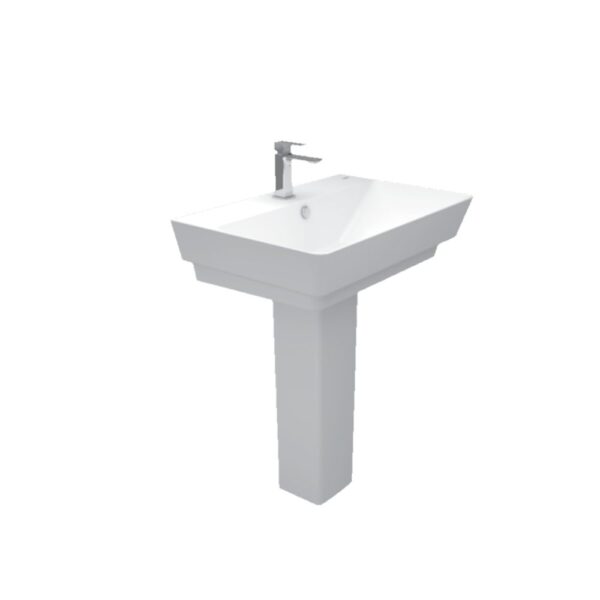 حوض 70سم ساني بيور بالعامود الطويل كيبلر أبيض