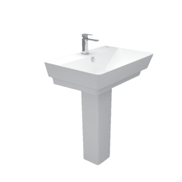 حوض 80سم ساني بيور بالعامود الطويل  كيبلر أبيض