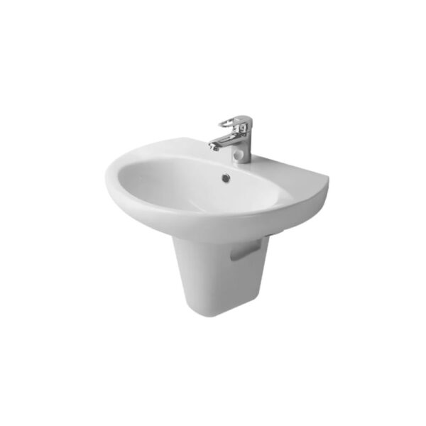 حوض 60سم ديورافيت ايميليا أبيض بالعامود المعلق