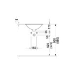 حوض ساقط رخامة 47سم بدون فتحة خلاط أركتيك أبيض من ديورافيت - Image 3