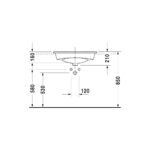 حوض ساقط رخامة 65سم بفتحة خلاط جافا أبيض من ديورافيت - Image 3