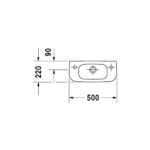 حوض 50سم فتحة يمين دي كود أبيض من ديورافيت - Image 2