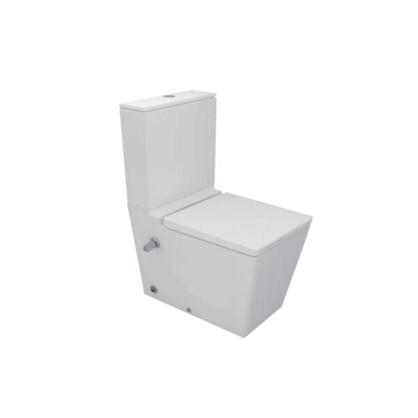 تواليت أرضي ملاصق للحائط و السديلي البلاستيك كيبلر أبيض من ساني بيور