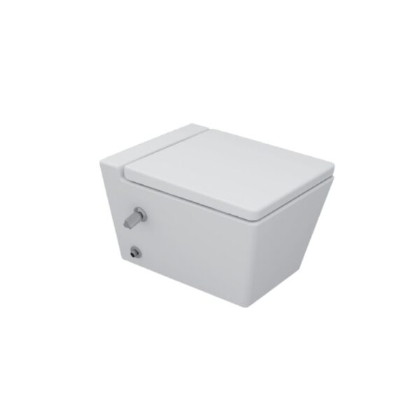 مرحاض معلق بالدش والسديلي سوفت أبيض