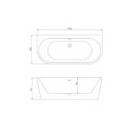 بانيو انجيلو سيملس 170*75سم أبيض من ديورافيت - Image 2