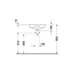 حوض ساقط رخامة 48سم بفتحة خلاط مانوا أبيض من ديورافيت - Image 3