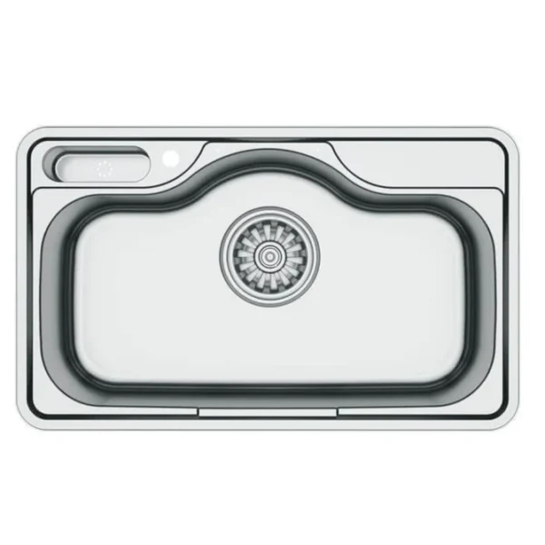 حوض مطبخ المقاس الخارجى 85×51.5سم المقاس الداخلى 77×43.5 سم سُمك 0.8 مم بالصرف من الاصيل