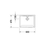 حوض مطبخ 60*45.5سم أبيض من ديورافيت - Image 2