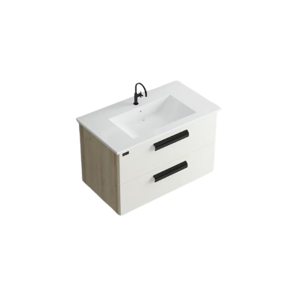 BE8006-White وحده حوض موبيليا بالحوض 80سم BE 8006 أبيض من بيرويا - Image 1