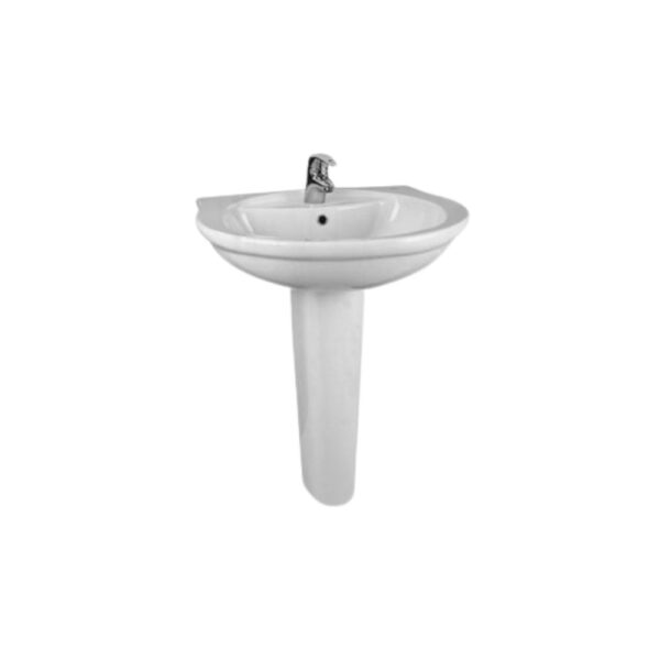 حوض 60سم بالعامود الطويل سان ريمو أبيض من ايديال ستاندر