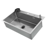 حوض مطبخ هاند ميد شامل خلاط سوستة شلال  51*77سم بالصرف استانلس ستيل من هانز كوري (Hans-X-NEO-77)