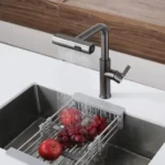 حوض مطبخ هاند ميد شامل خلاط شلال 51*77سم بالصرف استانلس ستيل من هانز كوري (Hans-X-UWF-77) - Image 2