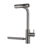 حوض مطبخ هاند ميد شامل خلاط شلال 51*77سم بالصرف استانلس ستيل من هانز كوري (Hans-XWS77) - Image 2